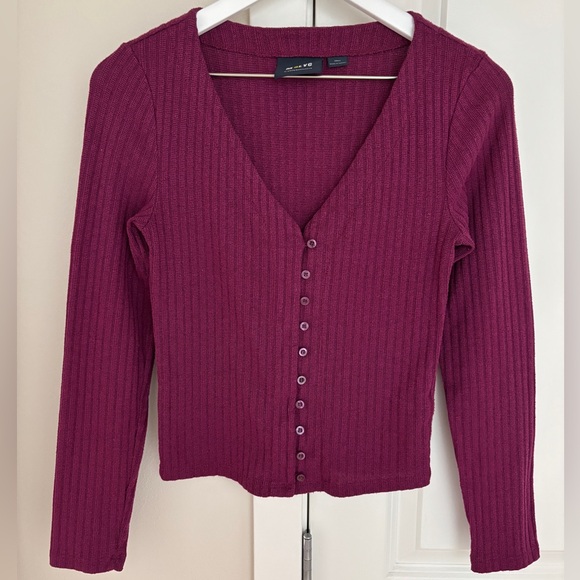 Maeve by Anthropologie Meryl Shimmer Button Front Cardigan Sweater V-Neck Small - Picture 1 of 11